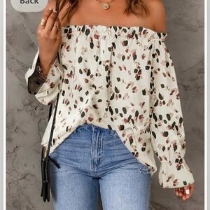 SPRIOLIM Elegant Off-Shoulder Floral BOHO Blouse